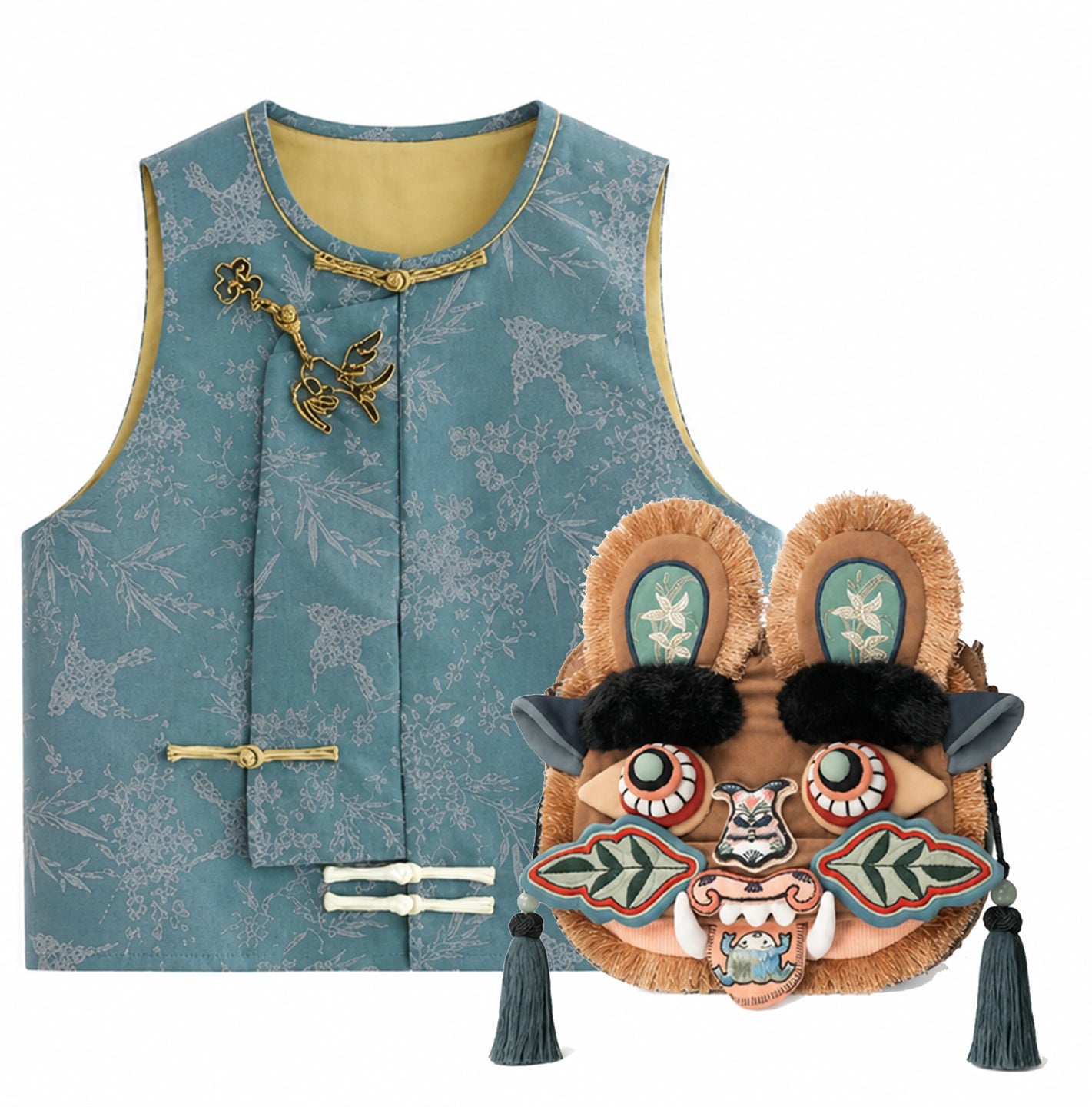Beijing Outfit | Silk Vest & Tiger Bag Bundle